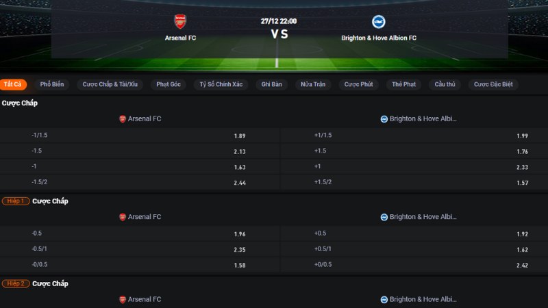 Arsenal vs Brighton