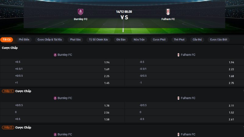 Burnley vs Fulham